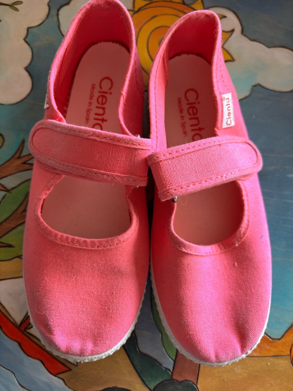 Cienta Girls Pink Canvas Mary Jane Sneakers